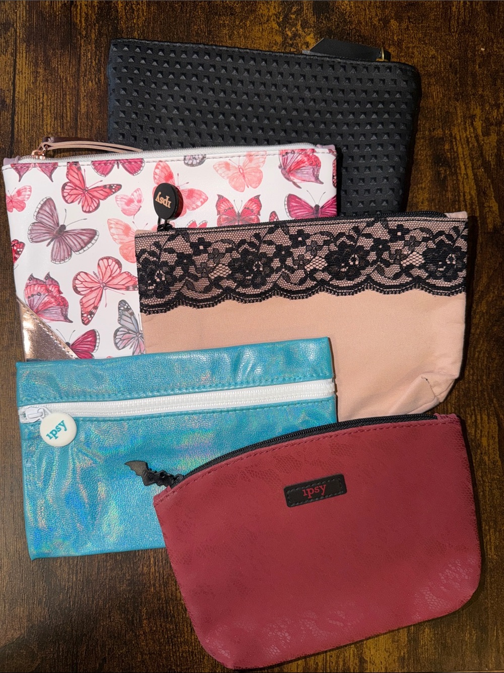 ipsy Pink Lace Trim Cosmetic Pouch - Women's Bag